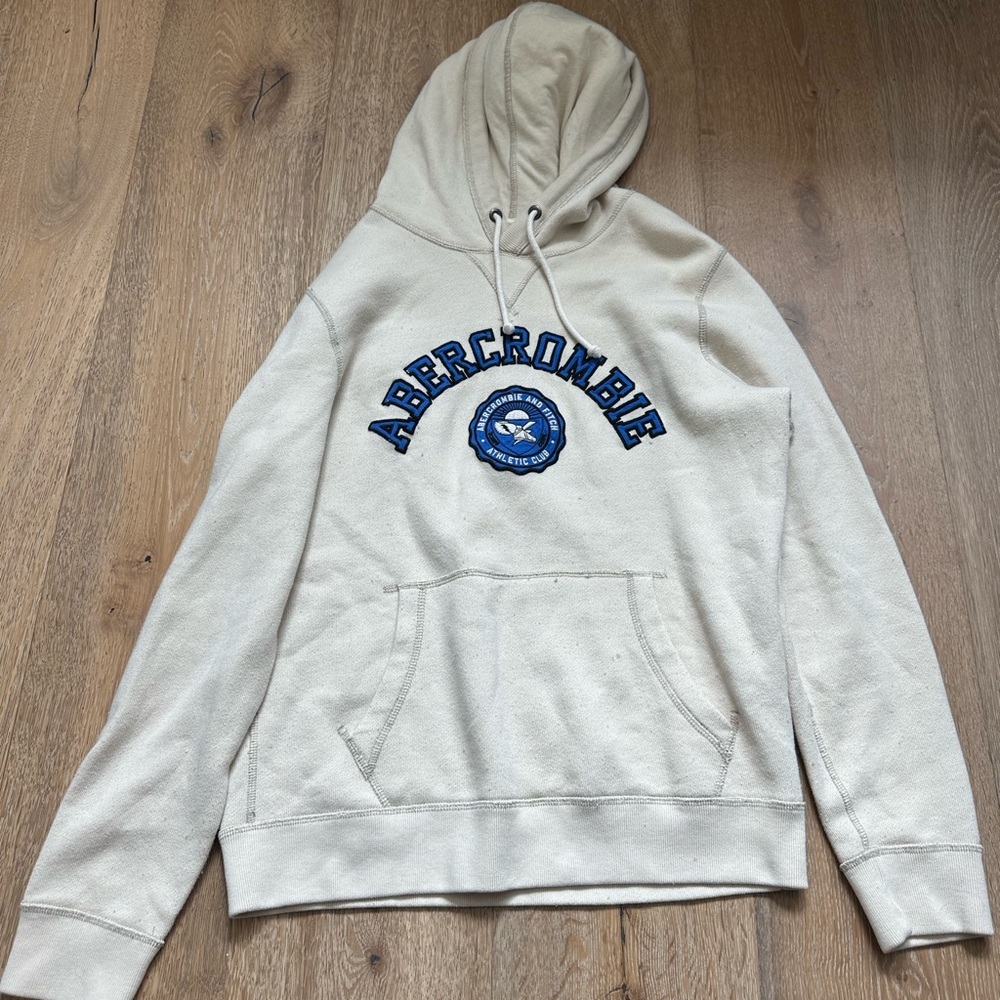 Abercrombie & Fitch Cream Hoodie for Men